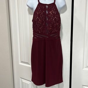 Morgan &Co burgundy cocktail/homecoming dress